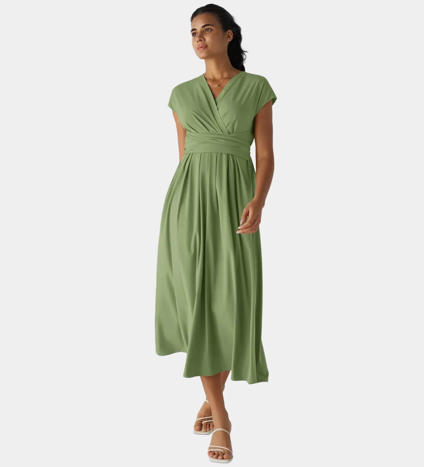 LYNN - Elegante Vestido Cruzado con Cintura Alta
