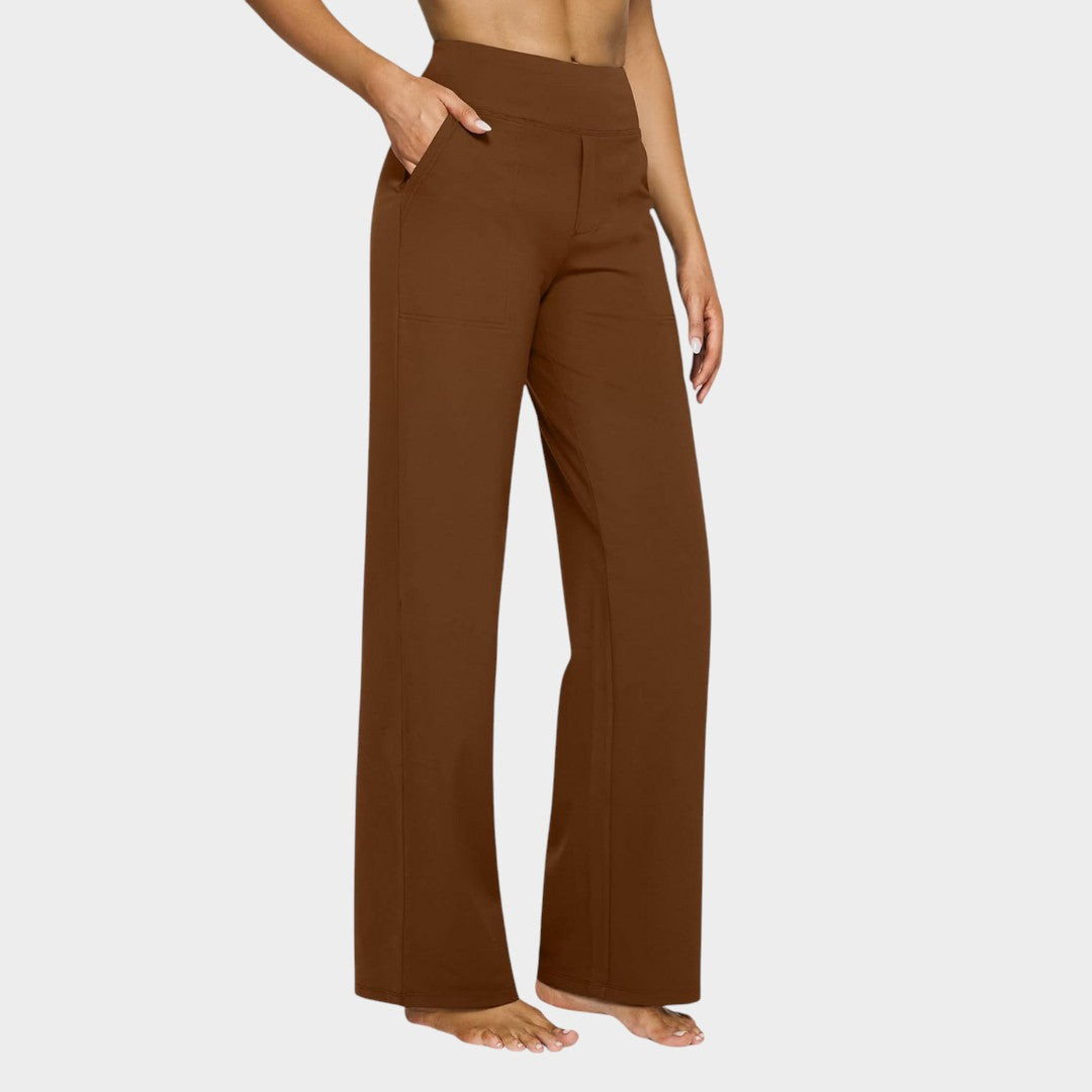 Calista™ | Pantalones de mujer de pierna ancha color marrón