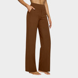 Calista™ | Pantalones de mujer de pierna ancha color marrón