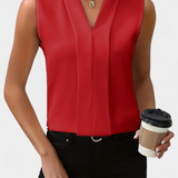 Nele | Blusa Sin Mangas con Escote en V y Corte Fluido