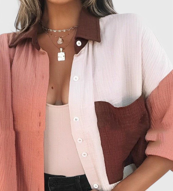 Juniper | Blusa de Botones en Bloque de Color