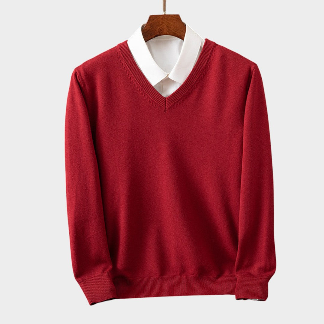 Manuel™ | Suéter de hombre de puro cachemir con cuello en V