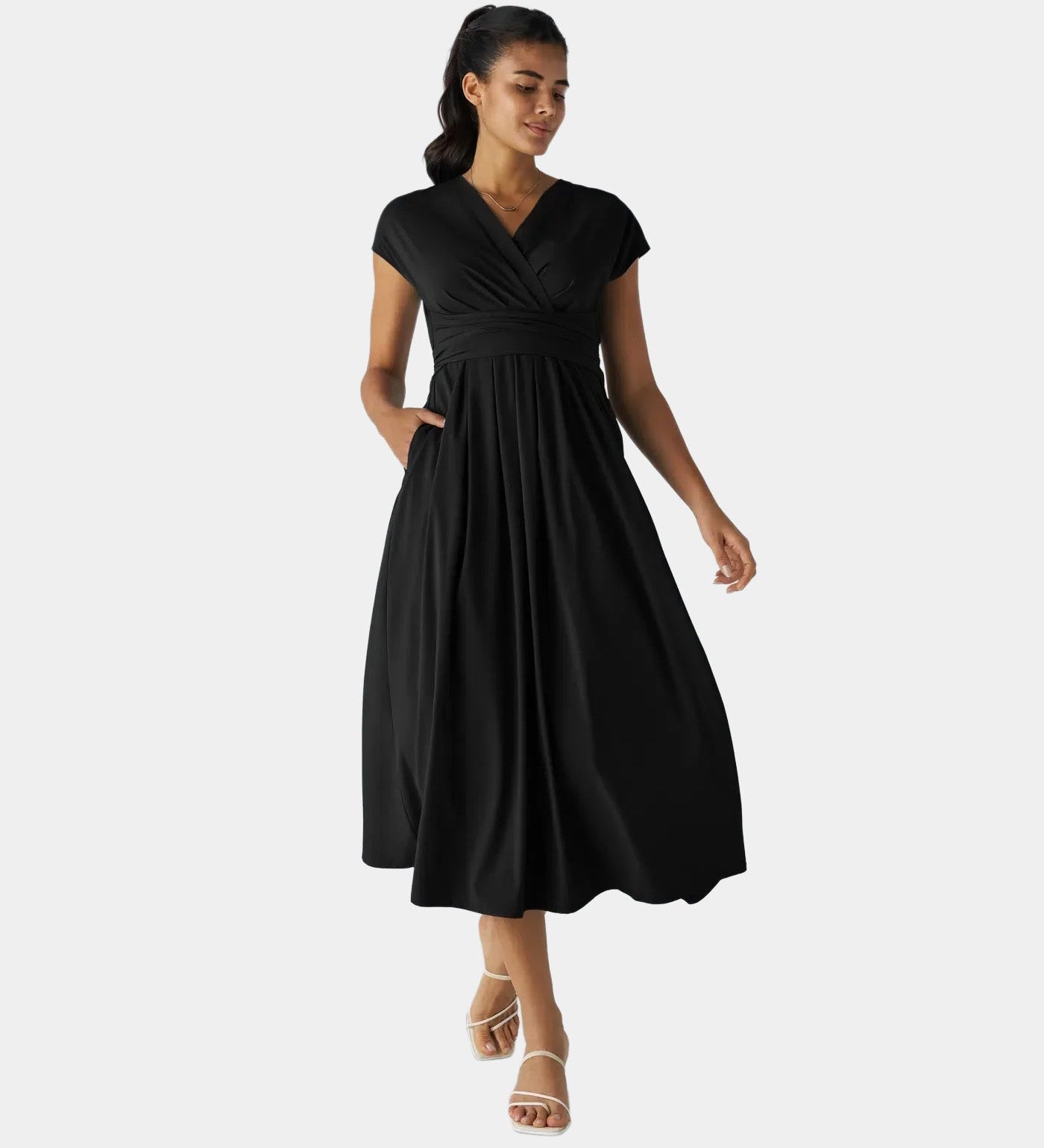 LYNN - Elegante Vestido Cruzado con Cintura Alta