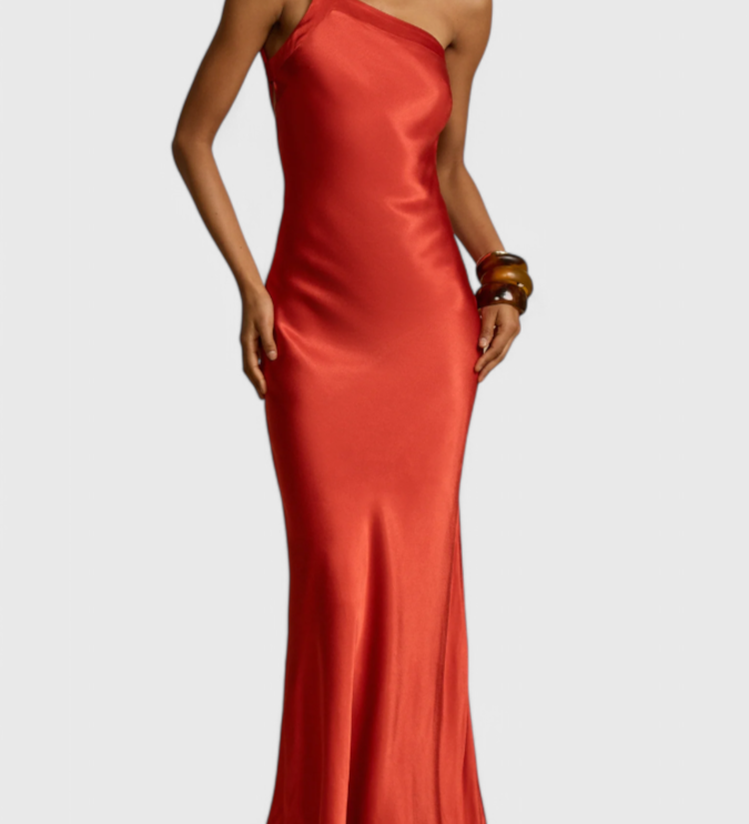 Lucra Vestido Maxi con Tirantes Diagonales y Espalda Descubierta