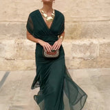 Louise | Vestido maxi elegante de fiesta con escote en V ✨