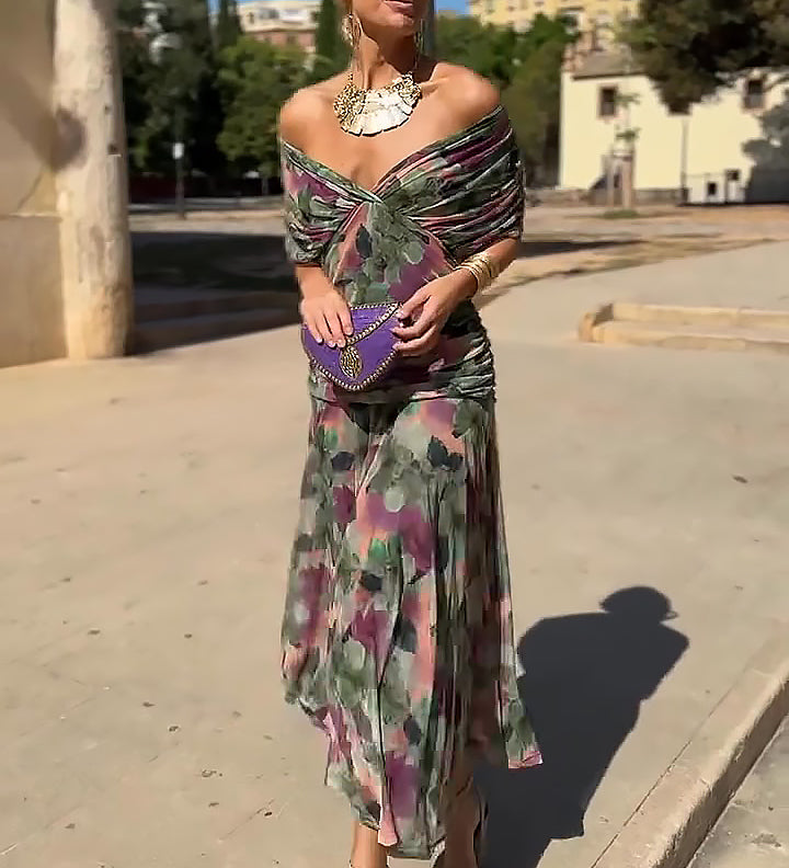 Louise | Vestido maxi elegante de fiesta con escote en V ✨
