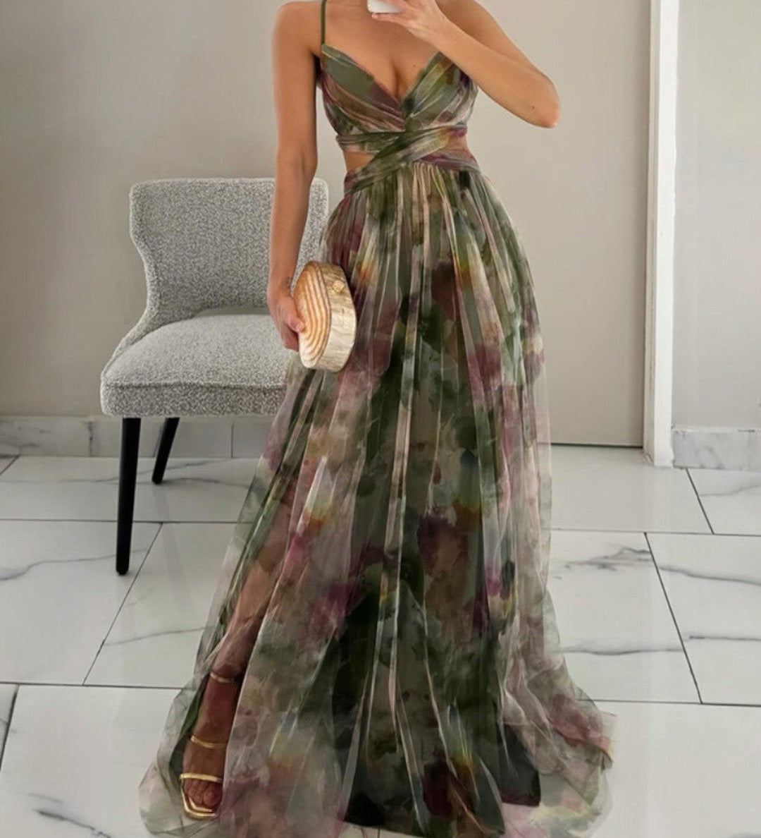 Giselle – Encantador vestido maxi con estampado floral