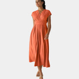 LYNN - Elegante Vestido Cruzado con Cintura Alta