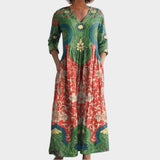 Aroa™ | Vestido largo vintage de flores