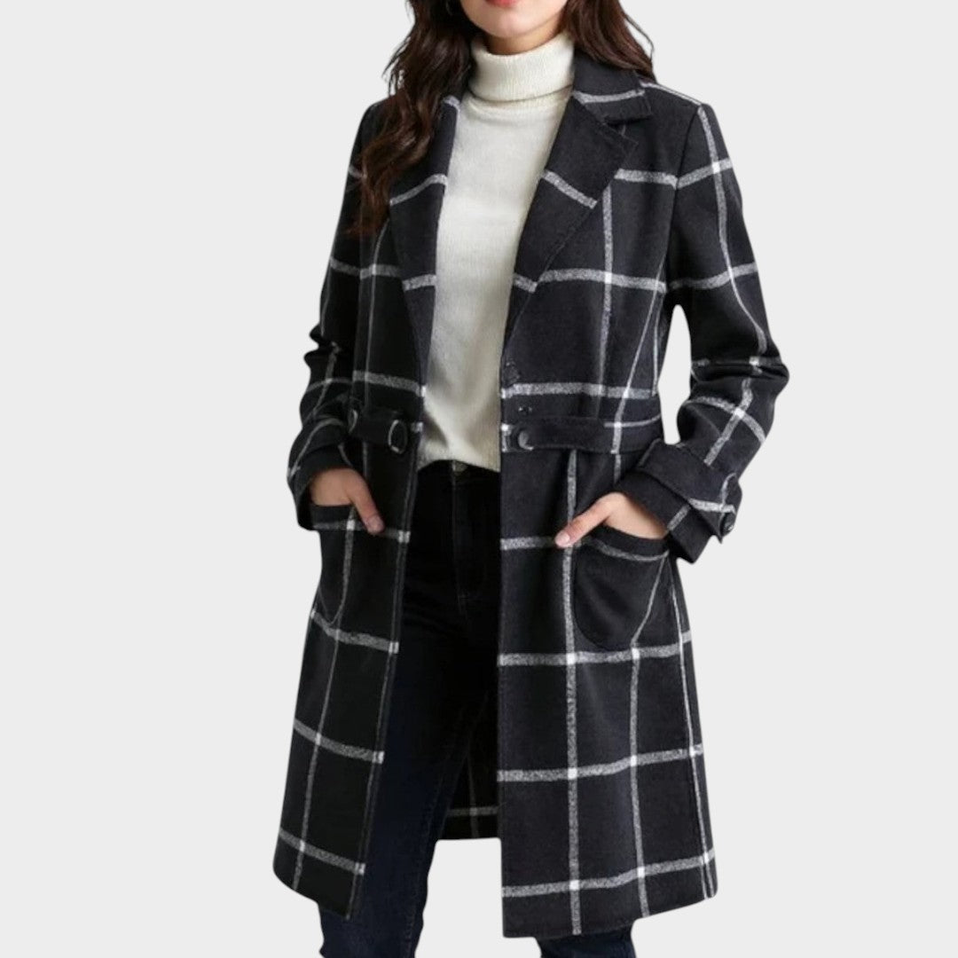 Adriana™ | Abrigo Clásico de Invierno con Estampado de Cuadros