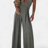 Jessica Mono Halter Cruzado sin Espalda y Pierna Ancha