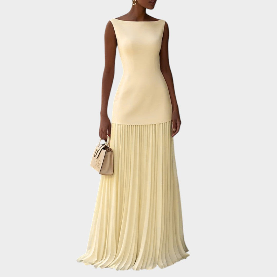 Klara™ | Vestido Largo Plisado sin Mangas