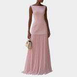 Klara™ | Vestido Largo Plisado sin Mangas
