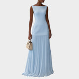Klara™ | Vestido Largo Plisado sin Mangas