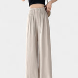 Ilyana Pantalones de Cintura Alta y Pierna Ancha