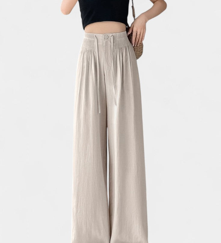 Ilyana Pantalones de Cintura Alta y Pierna Ancha
