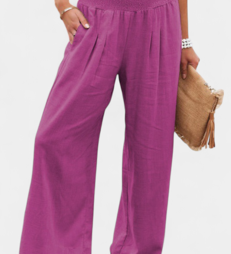 Alexia Pantalón de Algodón y Lino con Corte Fluido y Elegancia Natural