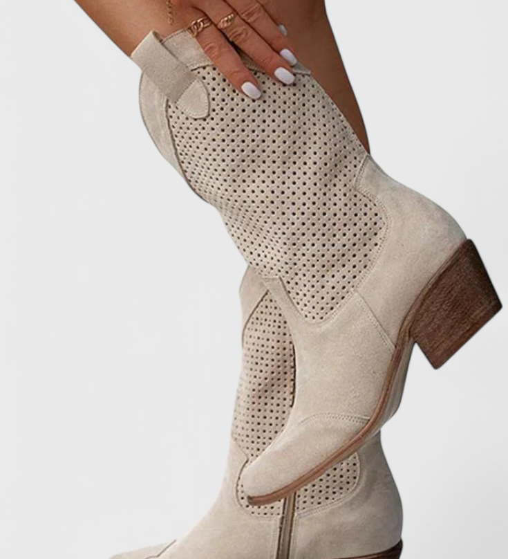 Annalla Botas de Vaquero Modernas con Cremallera Lateral