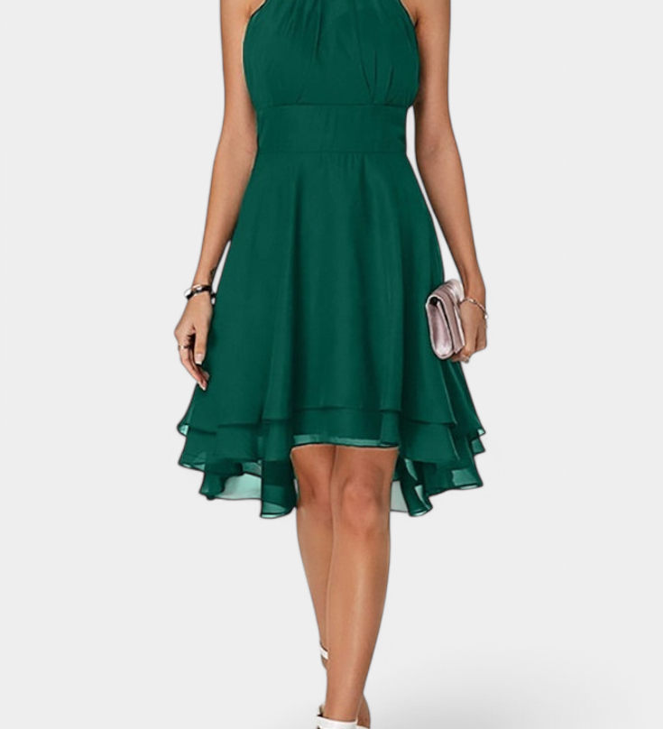 Anouk Vestido de Gasa con Volantes y Silueta Entallada