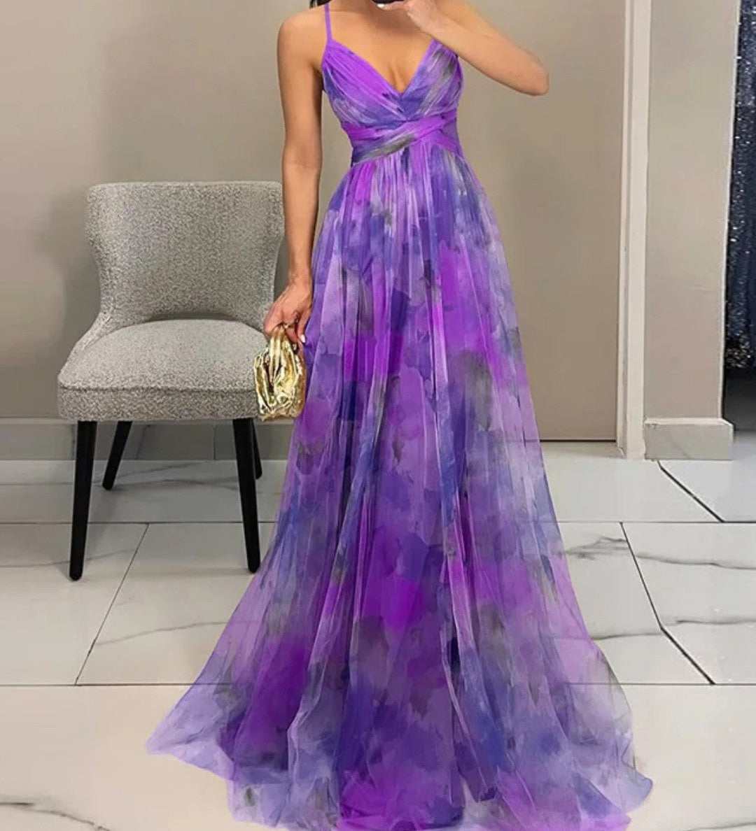 Giselle – Encantador vestido maxi con estampado floral