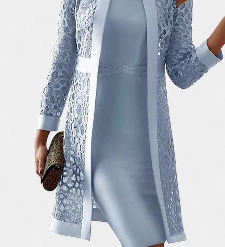 Freya Conjunto de Vestido de Dos Piezas con Encaje