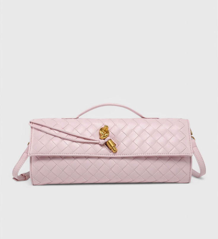 Melanie Clutch con Detalle de Nudo Dorado