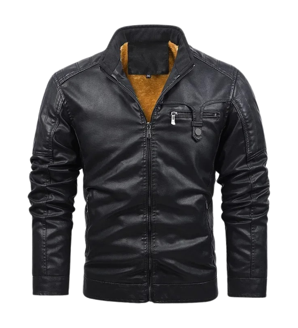 Lucas™ | Chaqueta de cuero con forro de felpa retro