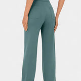 Nova Pantalones Rectos de Cintura Alta y Elasticidad
