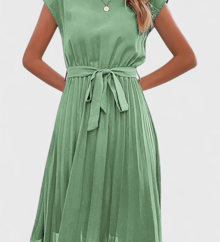 Luxie Vestido Midi Elegante de Tejido Ligero y Corte Fluido