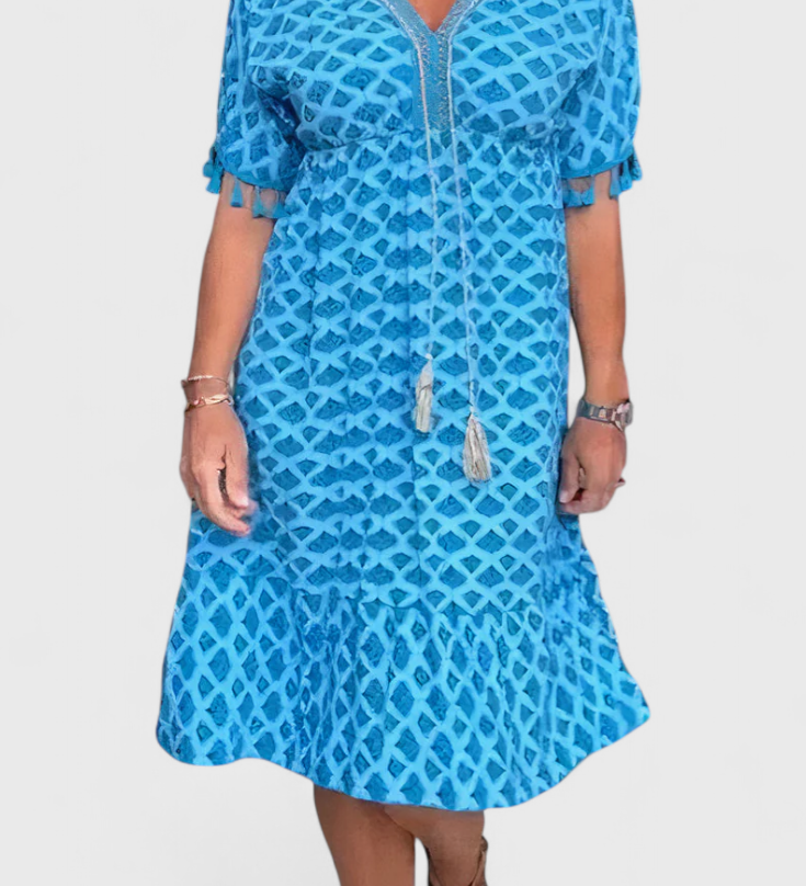 Kirra Vestido Boho Chic con Estampado Geométrico