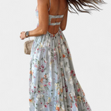 Neha Vestido Floral con Espalda Abierta y Tirantes Finos