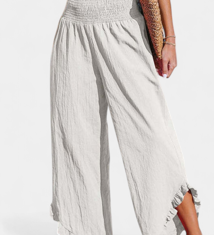 Justina Pantalón Palazzo con Volantes y Talle Alto