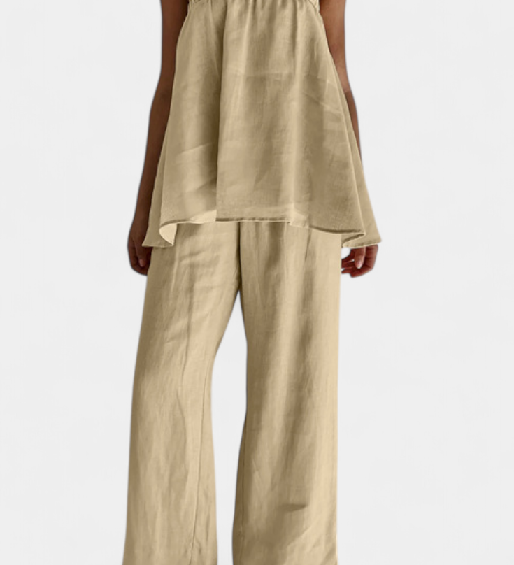 Lía Conjunto de Verano con Top Suelto y Pantalón Fluido
