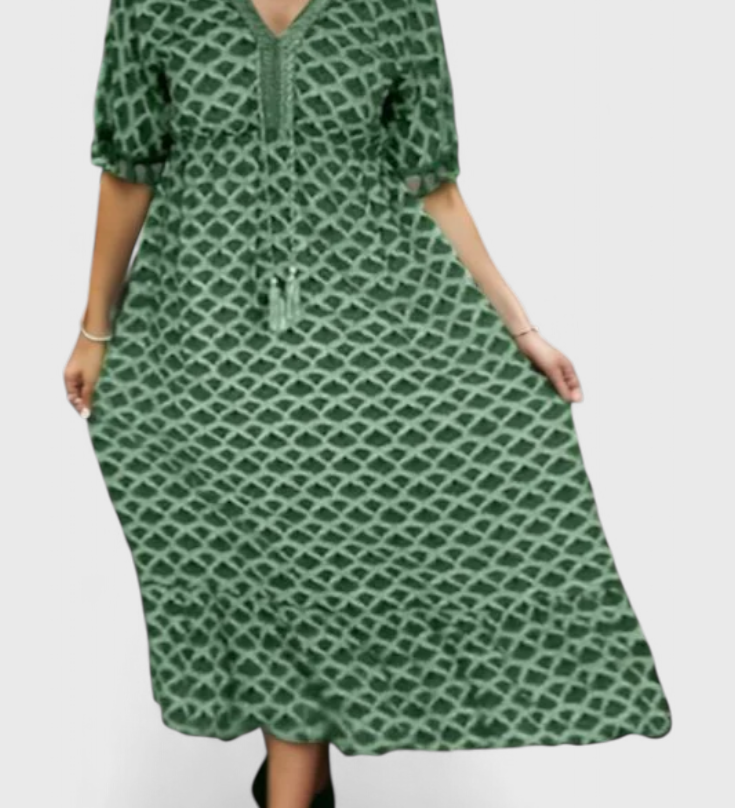 Kirra Vestido Boho Chic con Estampado Geométrico