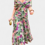 Alondra Vestido Largo con Estampado Floral Fantasía y Escote en V