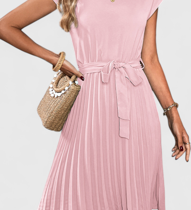 Luxie Vestido Midi Elegante de Tejido Ligero y Corte Fluido
