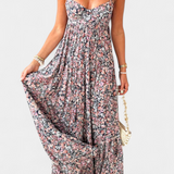 Reyna Vestido Maxi Floral con Espalda Abierta