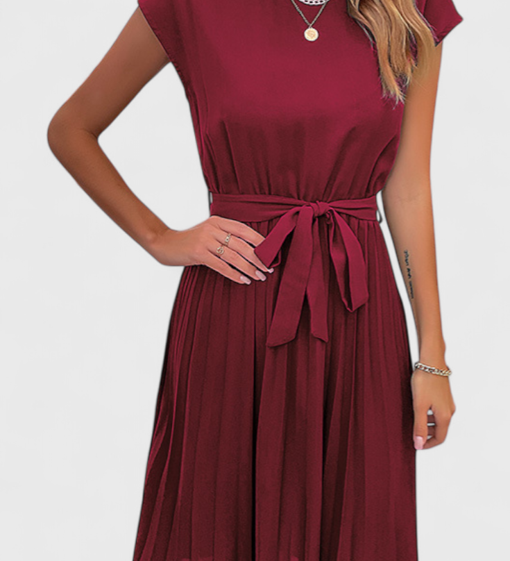 Luxie Vestido Midi Elegante de Tejido Ligero y Corte Fluido