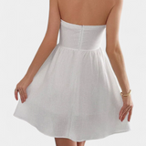 Kassandra Vestido Mini Halter con Espalda Abierta y Silueta Evasé