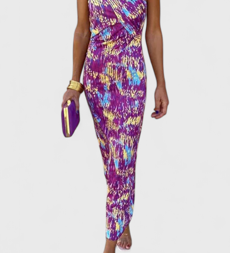 Julissa Vestido Maxi de Noche con Hombros Inclinados