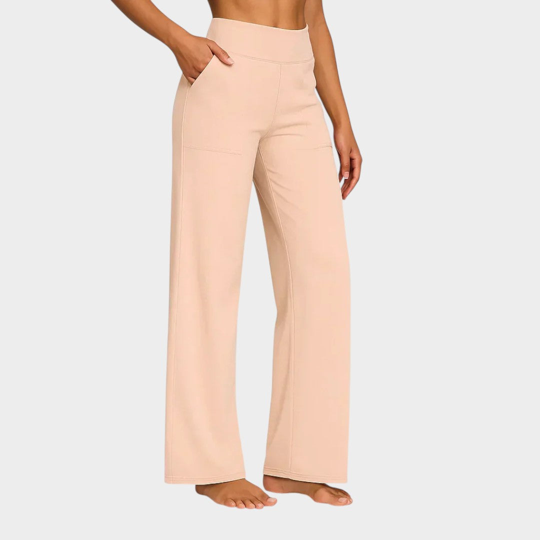 Calista™ | Pantalones de mujer de pierna ancha color marrón