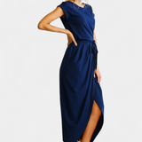 Clarissa Vestido Midi Envolvente con Abertura Lateral