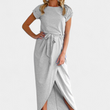 Clarissa Vestido Midi Envolvente con Abertura Lateral